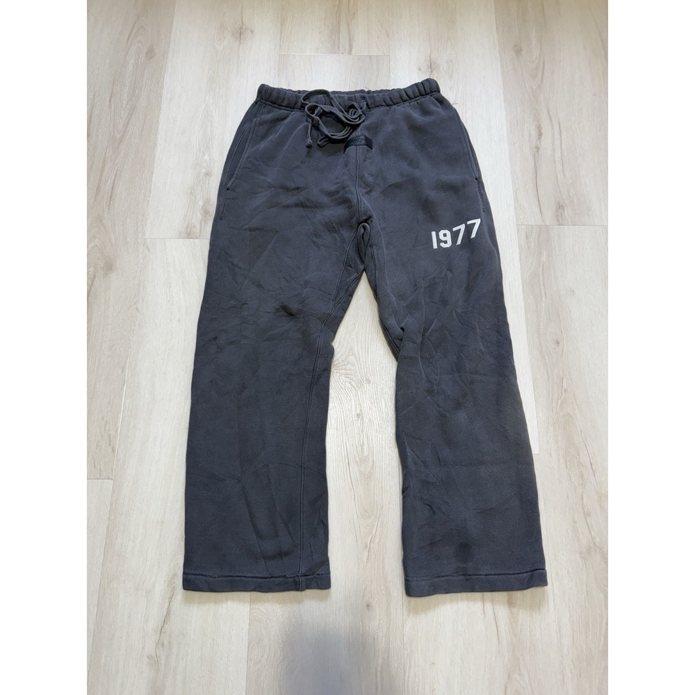 Essentials Fear of God 1977 Men's XS Black Fleece Cotton Sweatpants Drawstring
